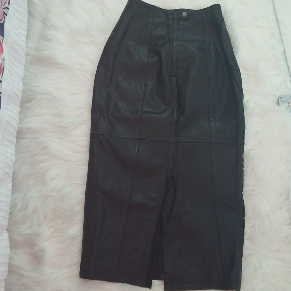 Leather skirt..